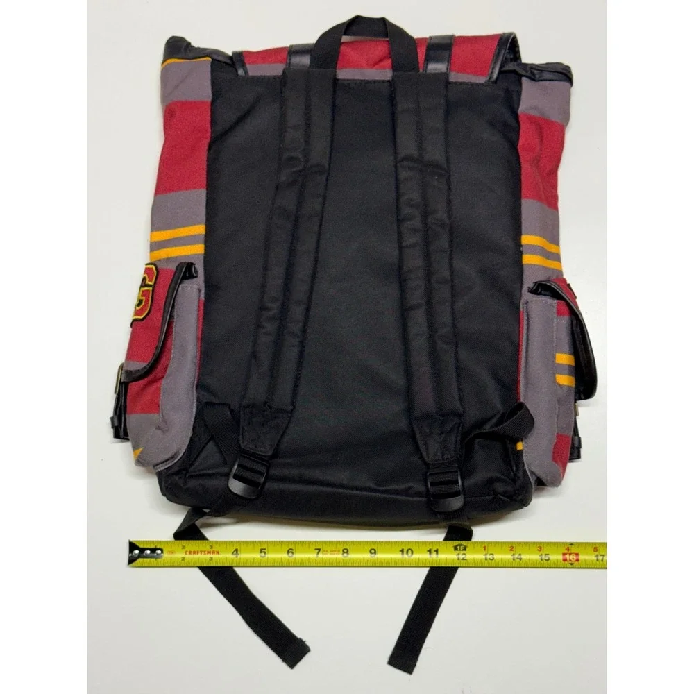 Harry Potter Hogwarts Houses Patches Backpack Rucksack Striped Canvas